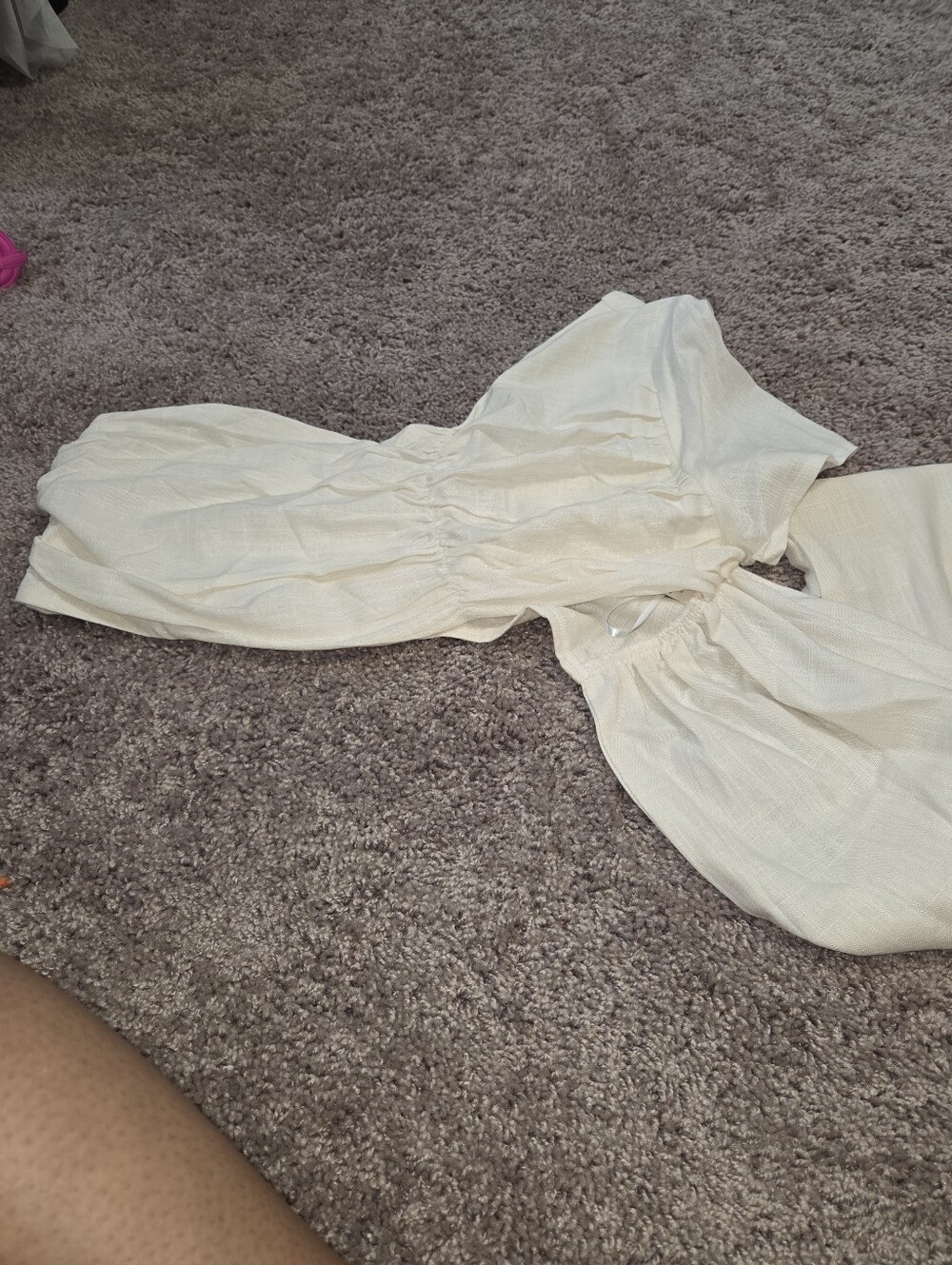 Ivory One-Shoulder Cropped Top - Picture 5 of 5